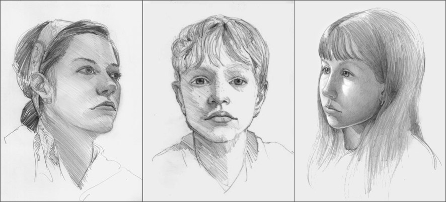 Three pencil studies